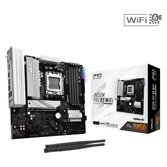 Matična ploča ASRock B850M PRO RS WIFI, AMD B850, Socket AM5, mATX, DDR5