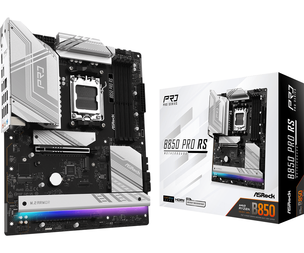 Matična ploča ASRock B850 PRO RS, AMD B850, Socket AM5, ATX, DDR5