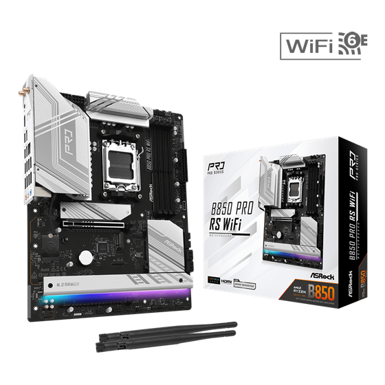 Matična ploča ASRock B850 PRO RS WIFI, AMD B850, Socket AM5, ATX, DDR5