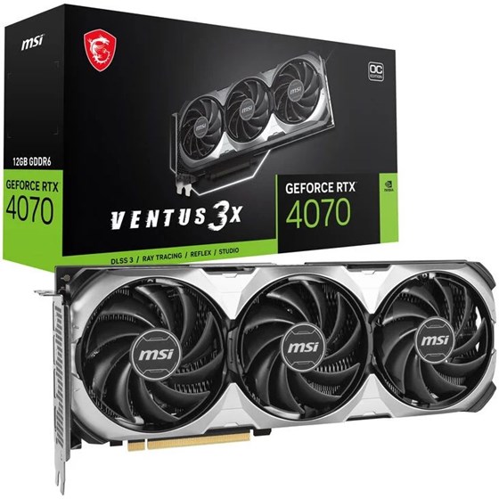 Grafička kartica MSI, nVidia GeForce RTX 4070 VENTUS 3X E1 12G OC, 12GB GDDR6, 1x HDMI, 3x DisplayPort, RTX 4070 VENTUS 3X E1 12G OC 