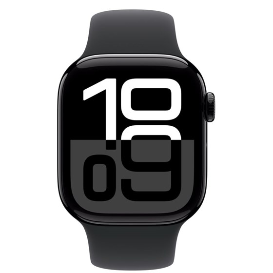 Apple Watch S10 GPS 42mm Jet Black Alu Case with Black Sport Band - M/L
