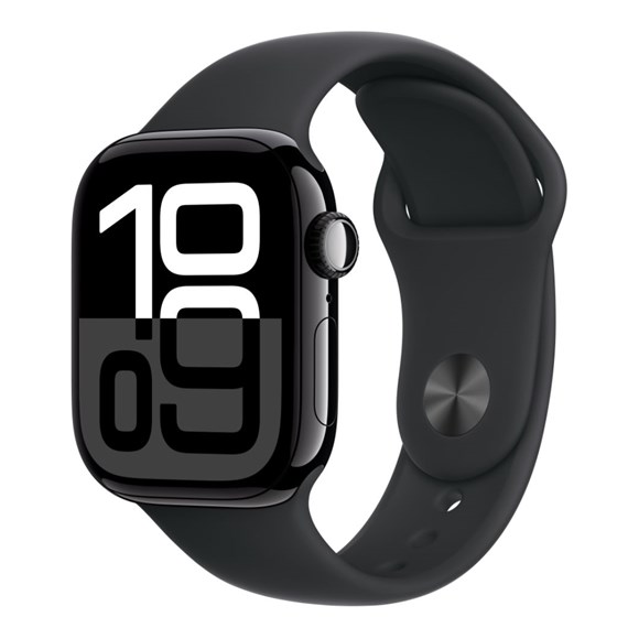 Apple Watch S10 GPS 42mm Jet Black Alu Case with Black Sport Band - S/M