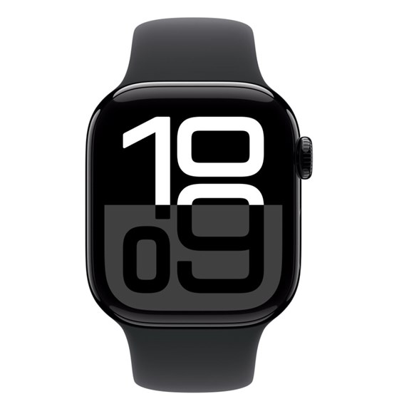 Apple Watch S10 GPS 42mm Jet Black Alu Case with Black Sport Band - S/M