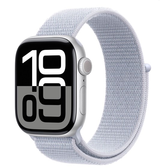Apple Watch S10 GPS 42mm Silver Alu Case with Blue Cloud Sport Loop