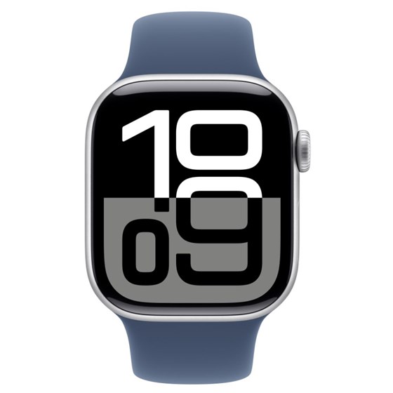 Apple Watch S10 GPS 42mm Silver Alu Case with Denim Sport Band - M/L