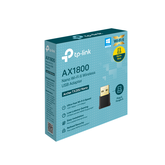 TP-Link Archer TX20U Nano, AX1800 Dual-Band Wi-Fi 6 USB adapter