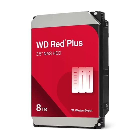 HDD 8TB WD Red Plus 3.5", SATA 6Gb/s, 5640rpm, 256MB cache, WD80EFPX