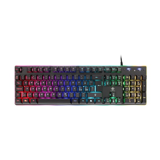 Tipkovnica DELTACO GAMING DK220 Membrane RGB Gaming Keyboard, 25-anti-ghosting keys, black