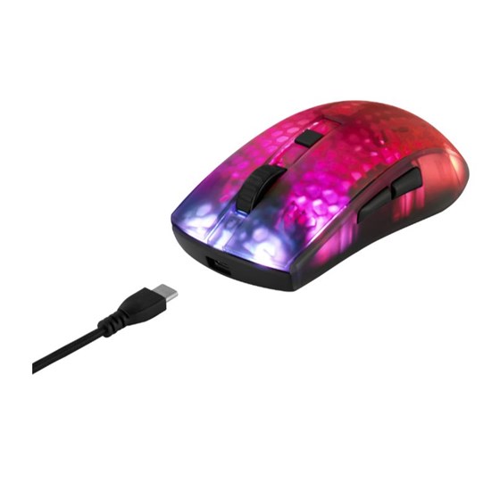Miš DELTACO GAMING DM320 Wireless Semi-Transparent RGB Lightweight mouse, Black