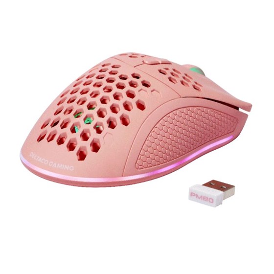 Miš DELTACO GAMING PM80 Wireless Lightweight Gaming Mouse, RGB, Pink