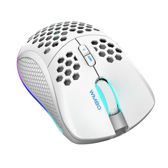 Miš DELTACO GAMING WM80 Wireless lightweight RGB gaming mouse, white