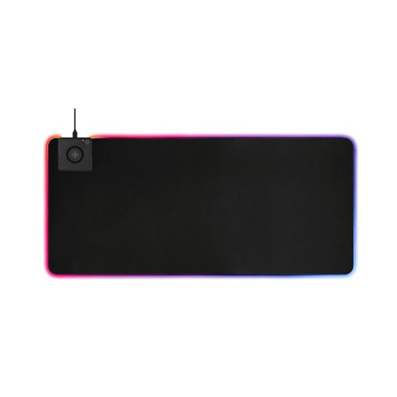 Podloga za miš DELTACO GAMING Extra wide RGB mouse pad with wireless charging, neoprene 10W fast charge, 900x400