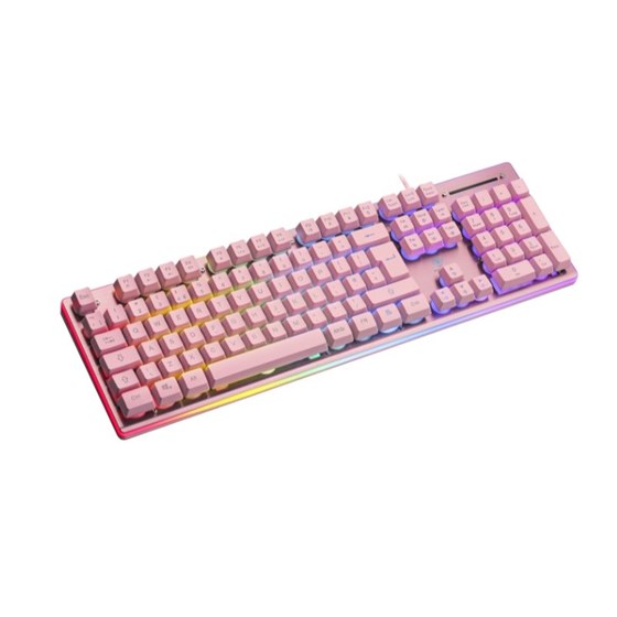 Tipkovnica DELTACO GAMING PK75 RGB keyboard, 105 keys, membrane switch, USB, pink/RGB