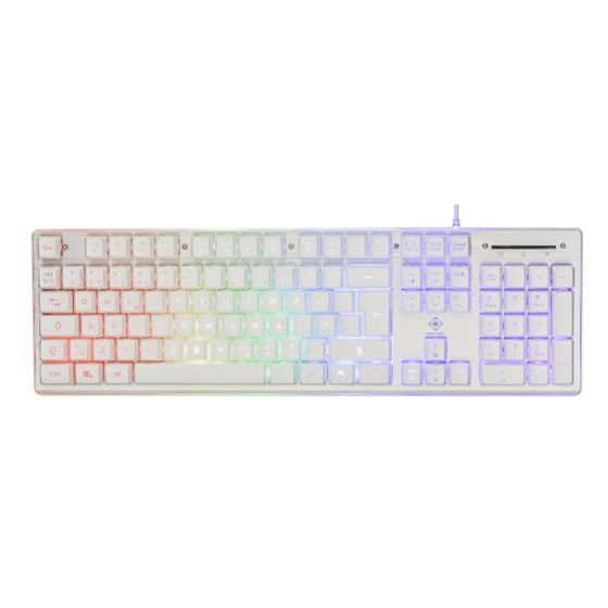 Tipkovnica DELTACO GAMING WK75 Membrane RGB keyboard, 105 keys, USB, White