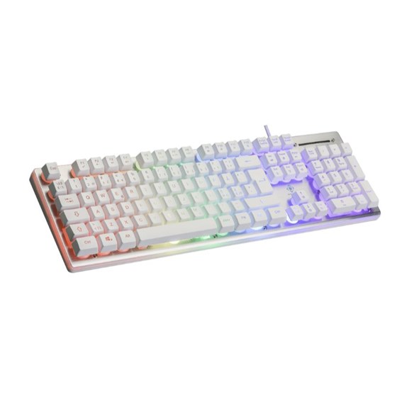 Tipkovnica DELTACO GAMING WK75 Membrane RGB keyboard, 105 keys, USB, White