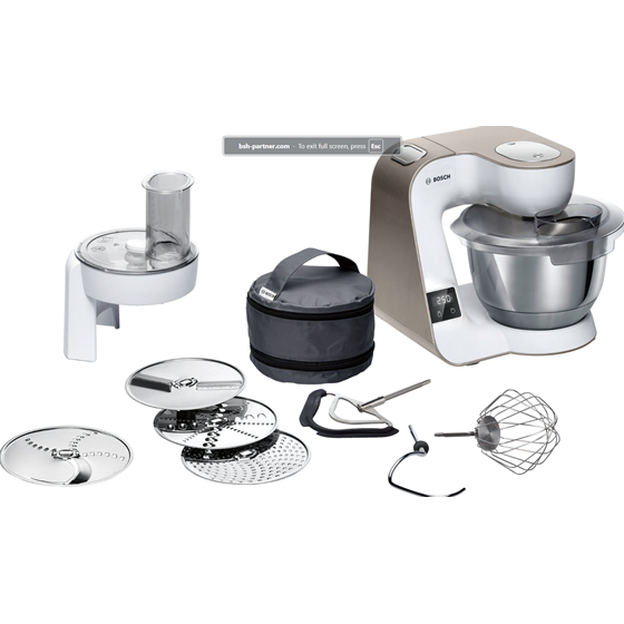 Bosch MUM5XW10,Kuhinjski robot s vagom, MUM 5, 1000 W, Bijela, šampanj