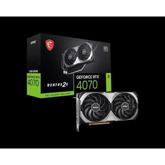Grafička kartica MSI, nVidia GeForce RTX 4070 VENTUS 2X E1 12G OC, 12GB GDDR6X, 1x HDMI, 3x DisplayPort
