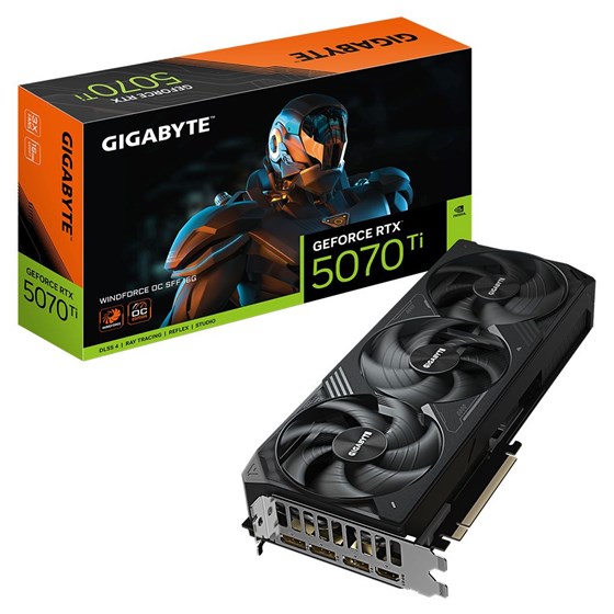 Grafička kartica Gigabyte, nVidia GeForce WINDFORCE OC SFF RTX 5070 Ti, 16GB GDDR7, 1x HDMi, 3x DisplayPort, GV-N507TWF3OC-16GD