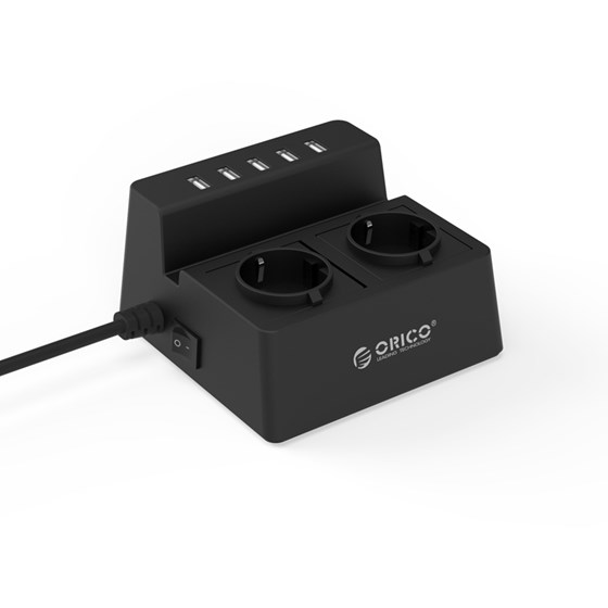 Punjač Orico 5-port USB punjač + 2 strujne utičnice Crni P/N: 37156 