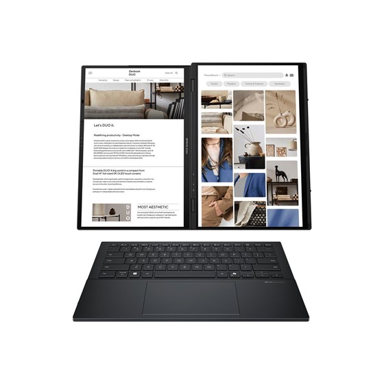 Asus Zenbook DUO UX8406CA-PZ005W,90NB14X1-M00B70, 14" 3K OLED 120Hz HDR500 Touchscreen, Intel Core Ultra 9 285H, 32GB DDR5, 2TB NVMe SSD, W11H, Intel Arc Graphics