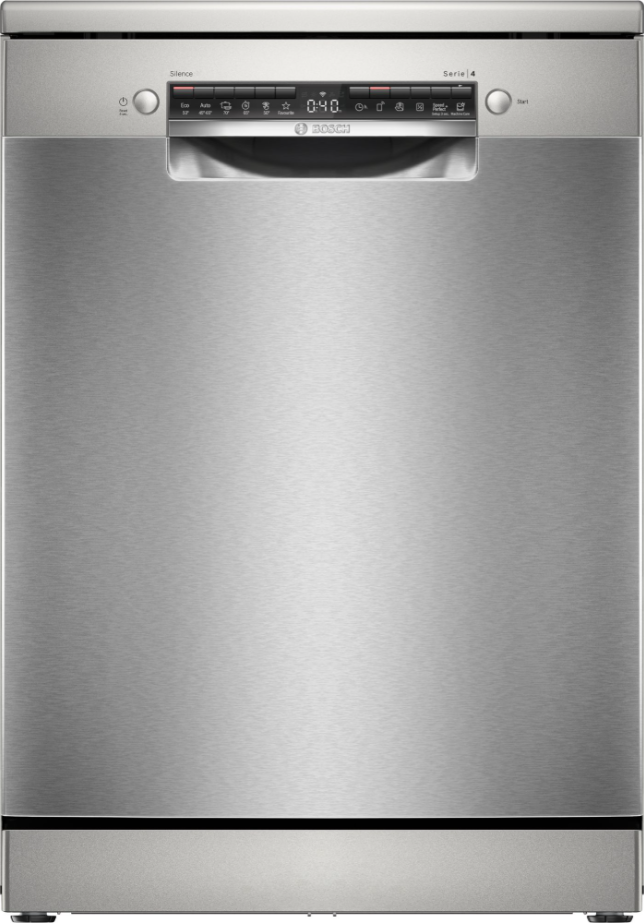 Bosch SMS4EVI04E, Samostojeća perilica posuđa, 60 cm, Brušeni čelik, s premazom protiv otisaka prstiju