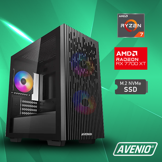 Avenio Vector AMD Ryzen 7 8700F 5.00GHz 32GB 2TB SSD  W11P AMD Radeon RX 7700 XT 12GB GDDR6  P/N: 02242964