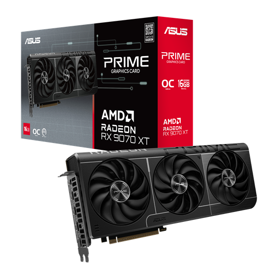 Grafička kartica ASUS, AMD Radeon RX 9070 XT Prime OC, 16GB GDDR6, 1x HDMI, 3x DisplayPort 