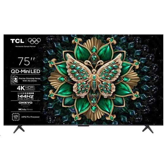 TV TCL 75C6K, 75" 4K UHD, QLED, Smart TV, 75C6K