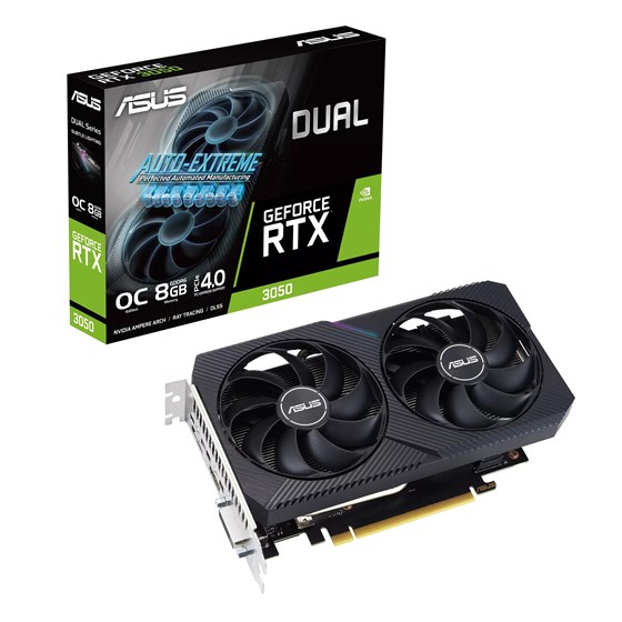 Grafička kartica Asus, nVidia GeForce Dual RTX 3050, 8GB GDDR6, 1x DVI-D, 1x HDMI, 1x DisplayPort
