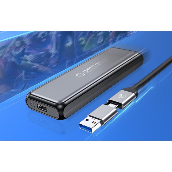 Orico Eksterno kućište za M.2 NVMe SSD 10Gbps, USB A/USB C drive enclosure (Orico-DDM2-C3-G2-BK-BP-IP)