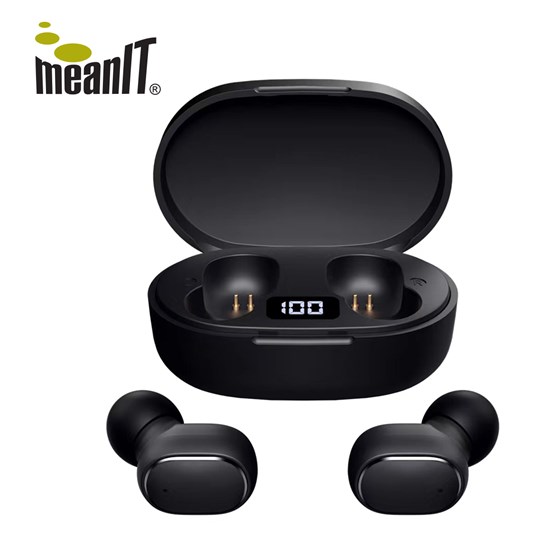 MEANIT BEŽIČNE STEREO SLUŠALICE TWS B60 CRNE