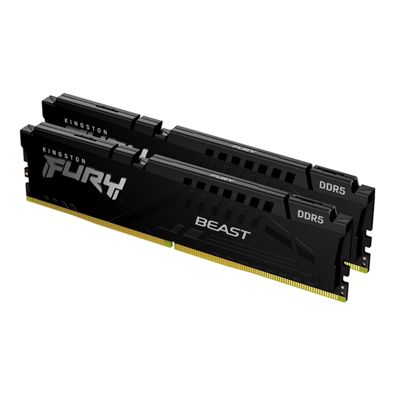 Memorija za PC, 64GB (2x 32GB) DDR5 6000 MT/s, Kingston FURY Beast, CL30, KF560C30BBEK2-64