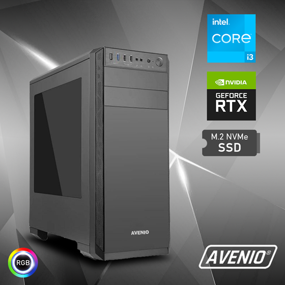 Avenio ProGamer Intel Core i3 13100F 3.50GHz 16GB 1TB NVMe SSD W11P nVidia RTX 3060 12GB GDDR6 P/N: 02242993