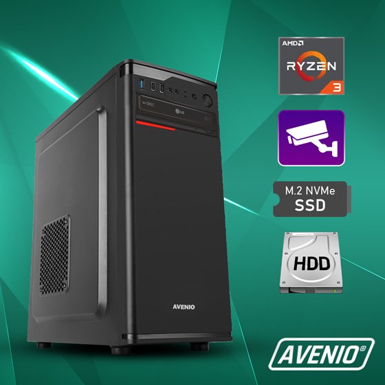 Avenio Sentry Lite AMD Ryzen 3 3200G 3.60GHz 8GB 256GB SSD + 2TB WD SATA Purple W11P nVidia GT 730 2GB GDDR5 P/N: 02243001