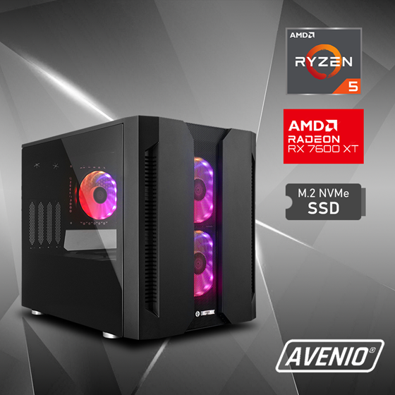 Avenio TopGamer XT M2 AMD Ryzen 5 8400F 4.70GHz 16GB 512GB NVMe SSD W11P AMD Radeon RX 7600 XT 16GB GDDR6 P/N: 02243027
