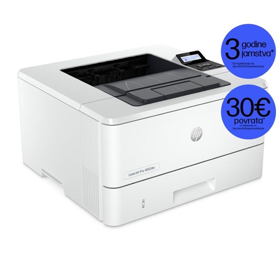 Pisač, HP LaserJet Pro 4002dw, 1200x1200dpi, brzina: 40str/min, USB 2.0 LAN Wi-Fi, 2Z606F