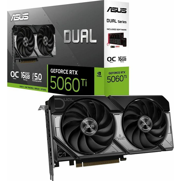Grafička kartica Asus, nVidia GeForce Dual RTX 5060 Ti, OC Edition, 16GB GDDR7, DUAL-RTX5060TI-O16G