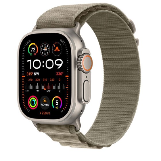 Apple Watch 49mm Band: Olive Alpine Loop - Large, mt5v3zm/a