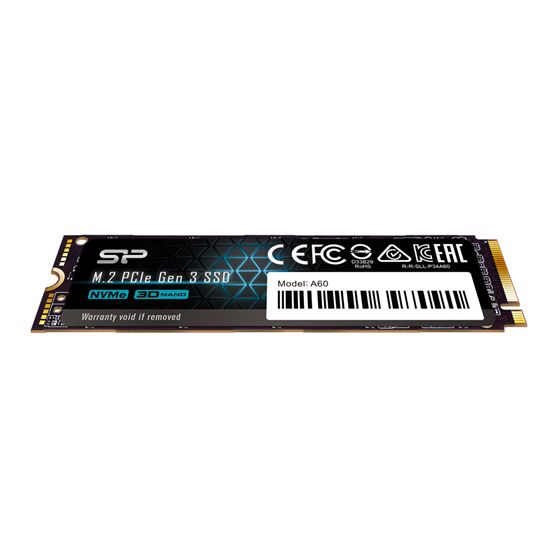 SSD 256GB Silicon Power A60, M.2 PCIe Gen3x4 NVMe, 2100/1200 MB/s, SP256GBP34A60M28