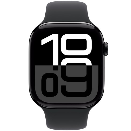 Apple Watch S10 GPS 46mm Jet Black Alu Case with Black Sport Band - S/M