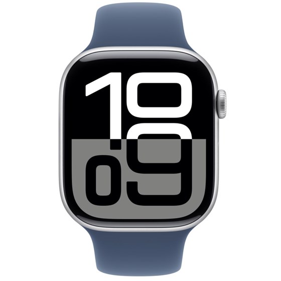 Apple Watch S10 GPS 46mm Silver Alu Case with Denim Sport Band - S/M