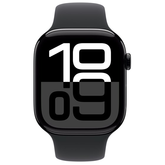 Apple Watch Series 10 GPS 46mm Jet Black Alu Case with Black Sport Band - M/L