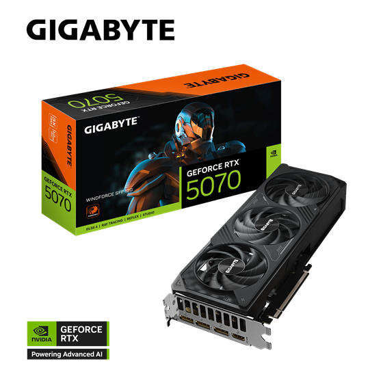 Grafička kartica Gigabyte, nVidia GeForce WINDFORCE SFF 12G RTX 5070, 12GB GDDR7, 1x HDMi, 3x DisplayPort