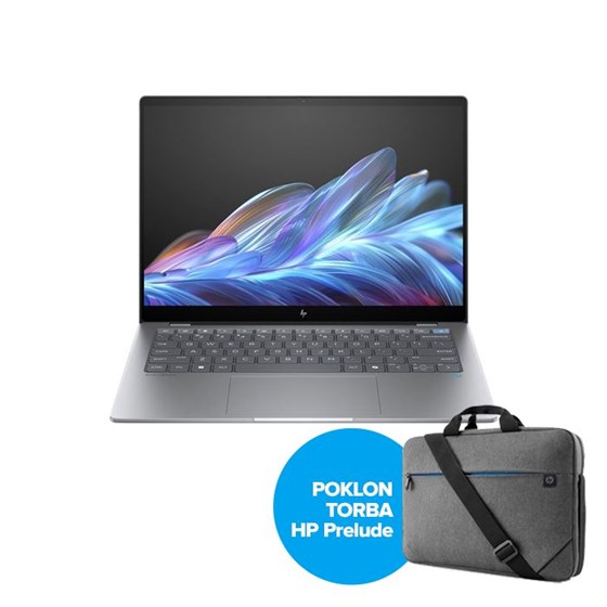 HP OmniBook X 14-fe0003nn, AU1M8EA, 14" 2.2K TouchScreen, Snapdragon X Elite, 32GB, 1TB SSD, W11H, Adreno GPU + HP Torba Prelude 15.6" Topload