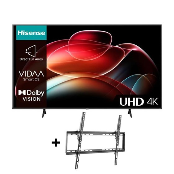TV HISENSE 65A6K, 65" 4K UHD, LED, Smart TV, + Zidni nosač za TV Tilt Gembird 37" - 70" do 35kg, WM-70T-03, P/N: 65A6K_B