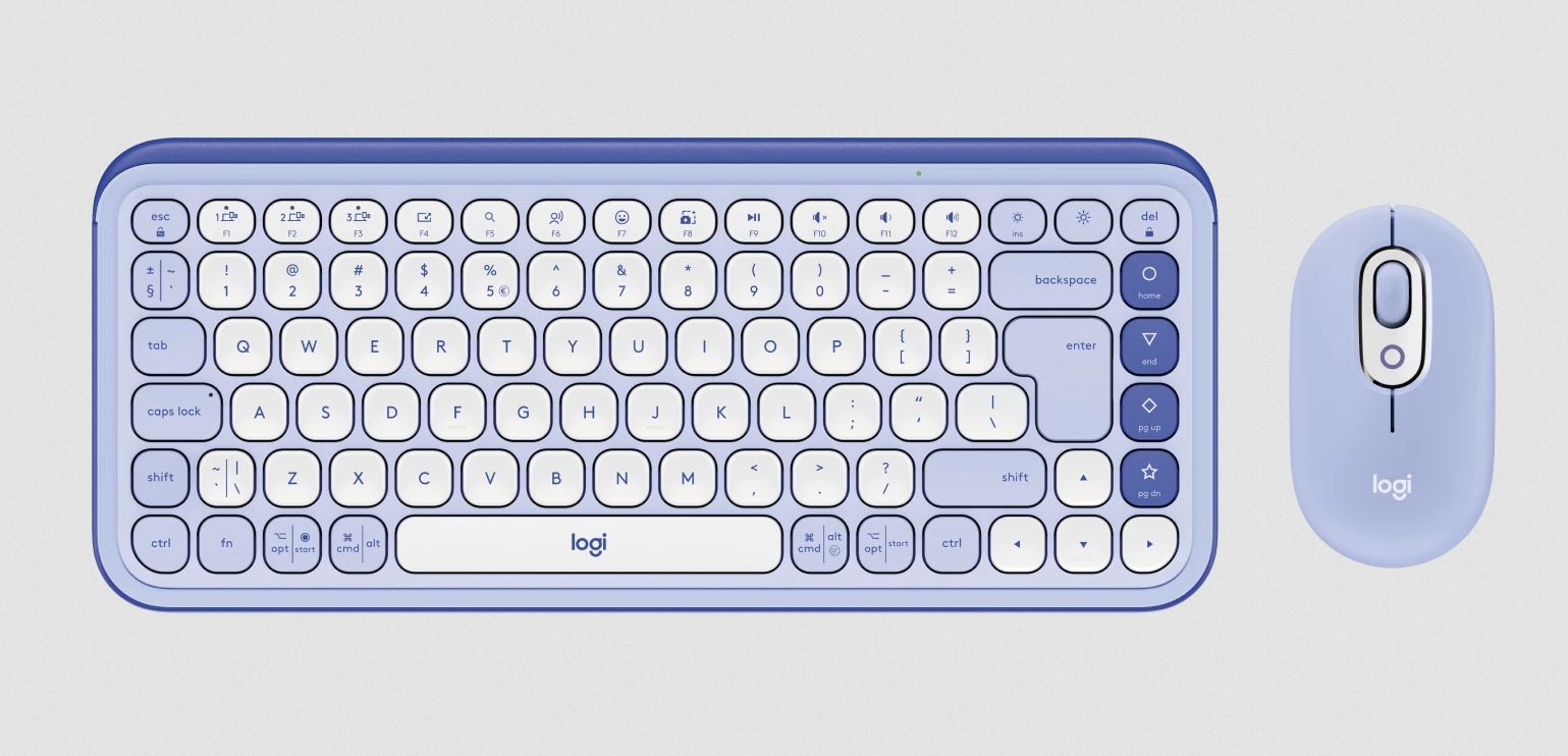 Tipkovnica Logitech POP Icon Combo - Lilac