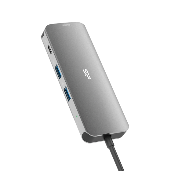 USB-C HUB Silicon Power SR30, 8u1 3x USB-A, 1x USB-C, 1x HDMI, 1x SD reader, 1x RJ45, PowerDelivery