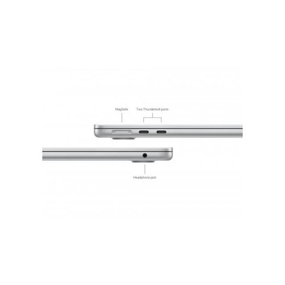 Apple MacBook Air, mxct3cr/a, M3 chip with 8-core CPU and 10-core GPU, 16GB, 512GB SSD - Silver