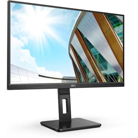 Monitor AOC 27P2C, 27" FHD, IPS, 75Hz 4ms, HDMI, DP, USB-C, USB, Pivot, AMD FreeSync, Zvučnici, Crni