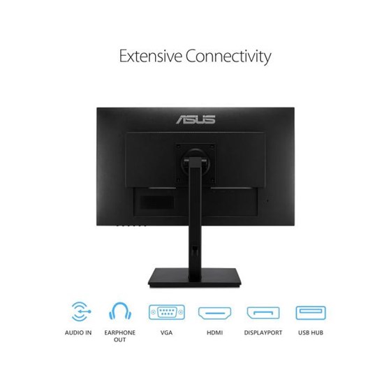 Monitor Asus VA24DQFS, 23.8" FHD, IPS, 75Hz 5ms, DP, HDMI, VGA, USB, Pivot, AMD Free-Sync, Crni, Zvučnici, VA24DQSB